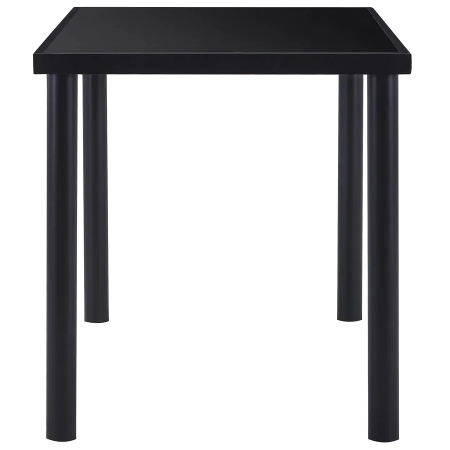 Table à manger Noir 140x70x75 cm Verre trempé - 3
