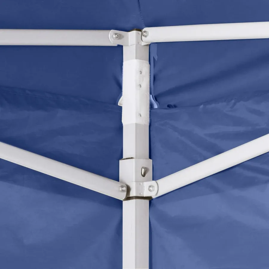 Tente de réception pliable avec 4 parois 2x2 m Acier Bleu - 5
