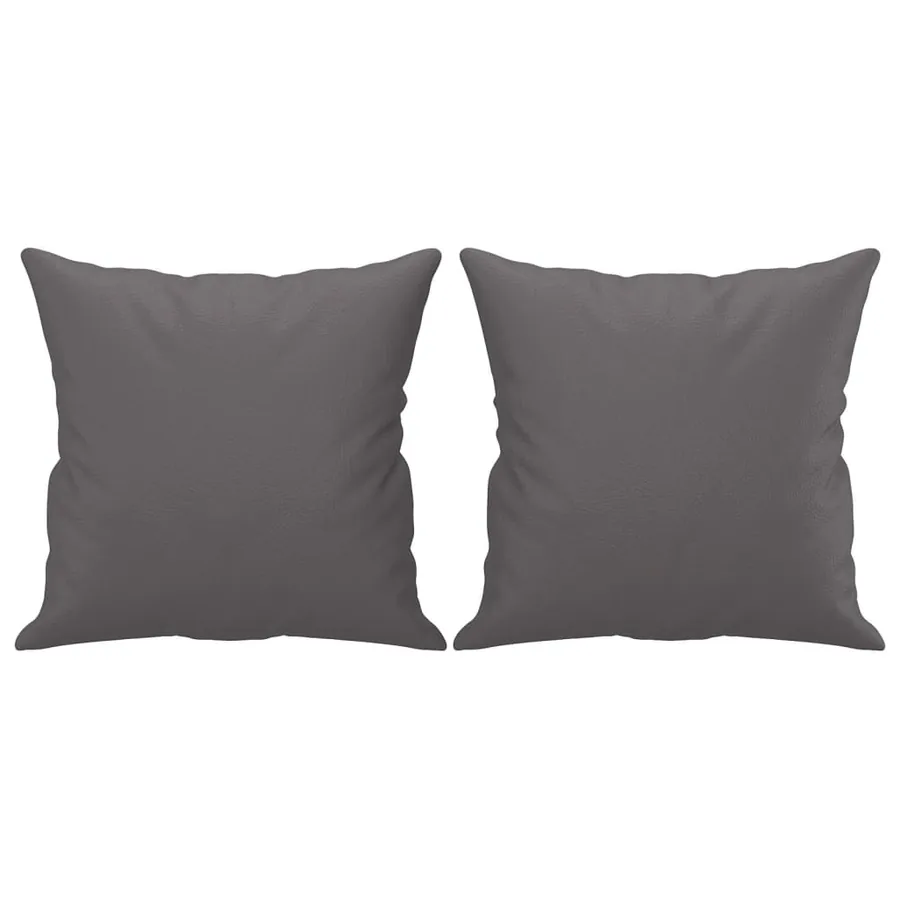 Ensemble de canapés 2 pcs avec coussins gris similicuir - 5