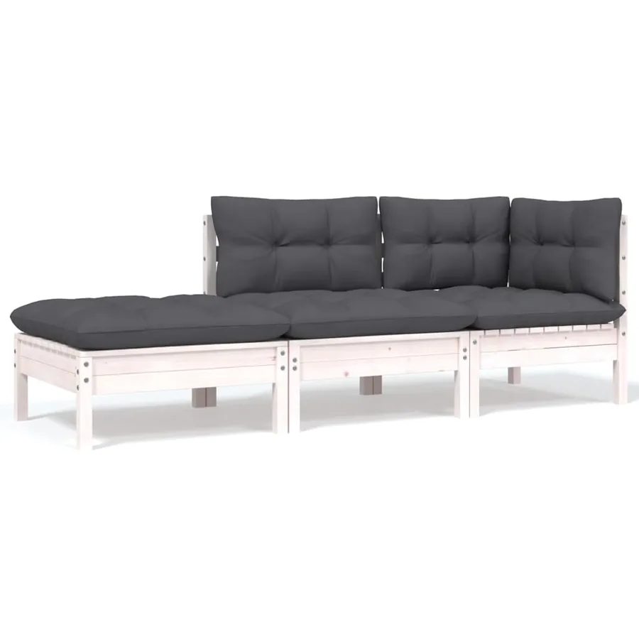 Salon de jardin 8 pcs avec coussins Bois de pin massif - 7
