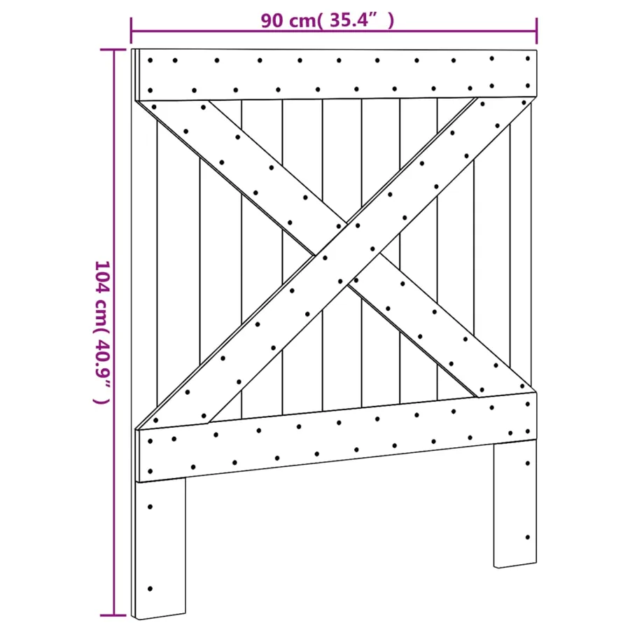 Tête de lit 90x104 cm bois massif de pin - 7