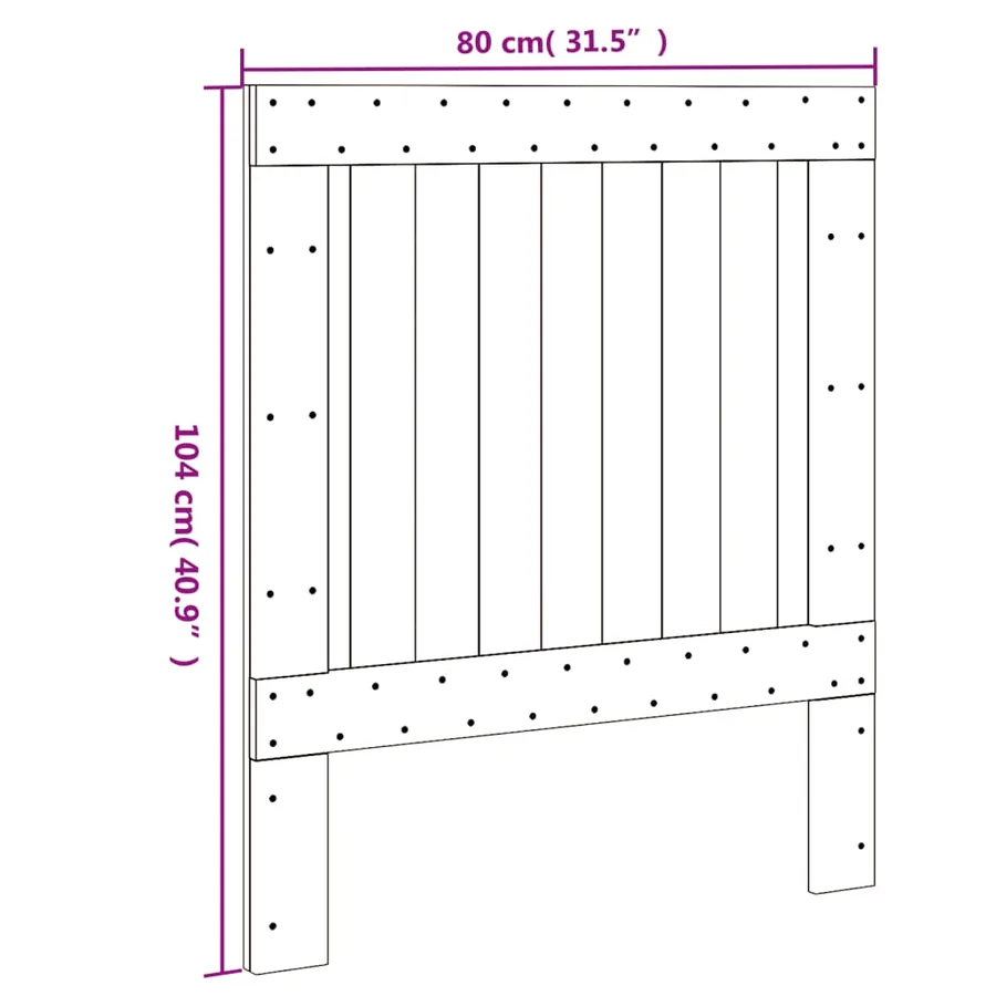 Tête de lit 80x104 cm bois massif de pin - 7