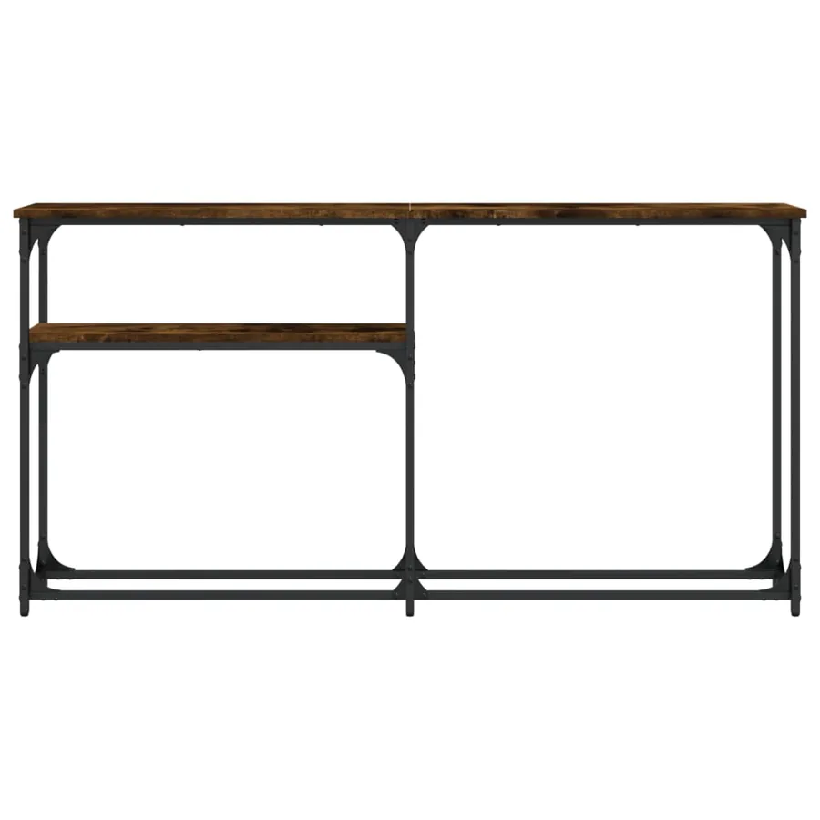 Table console chêne fumé 145x22,5x75 cm bois d'ingénierie - 3