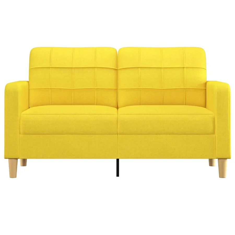 Canapé à 2 places Jaune clair 140 cm Tissu - 3