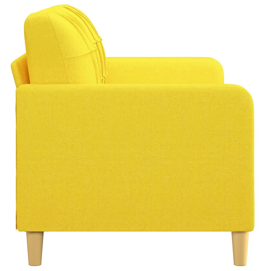 Canapé à 2 places Jaune clair 140 cm Tissu - 4