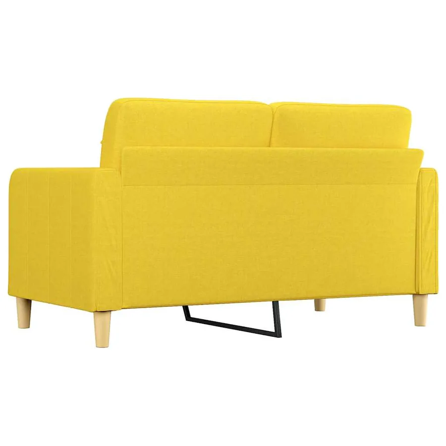Canapé à 2 places Jaune clair 140 cm Tissu - 5
