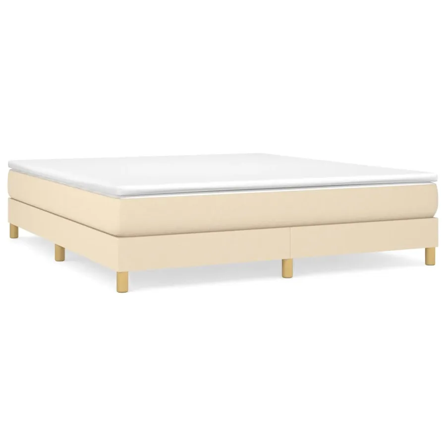 Sommier à lattes de lit avec matelas Crème 180x200 cm Tissu - 2