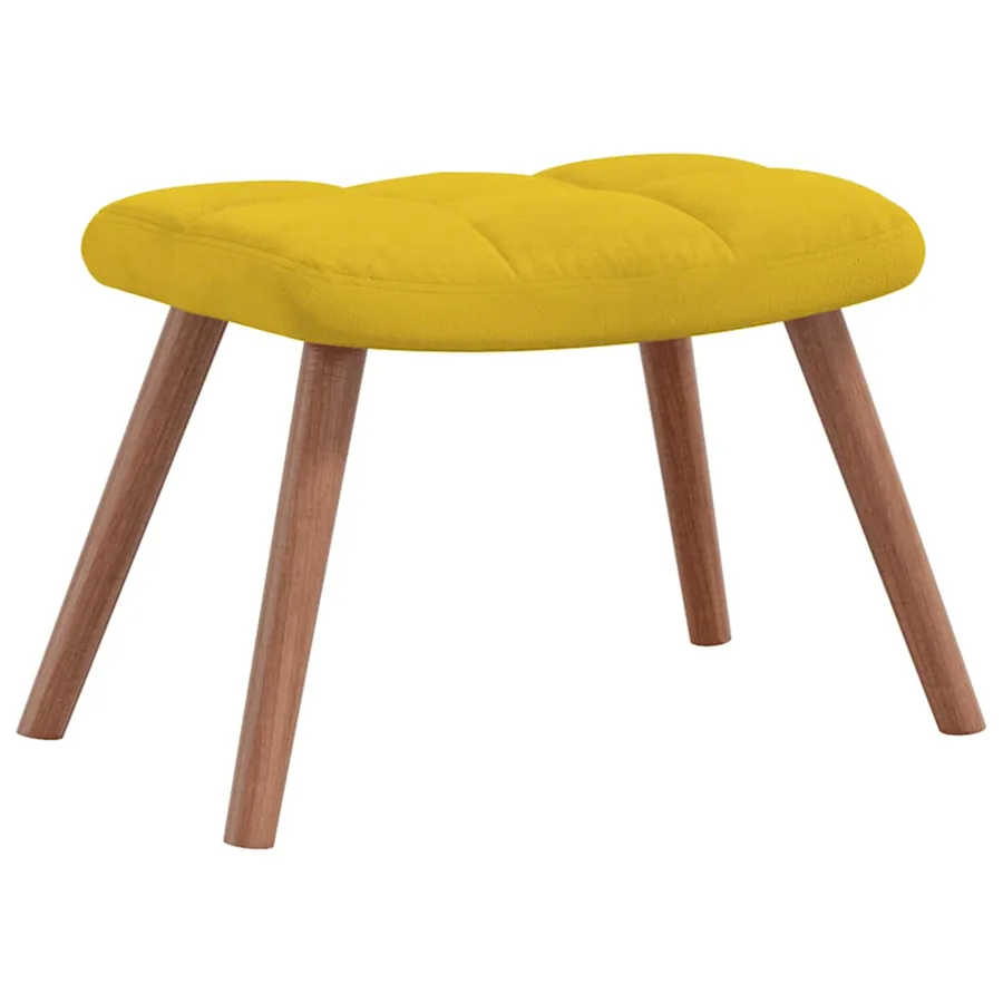 Chaise à bascule avec repose-pied Jaune moutarde Velours - 8