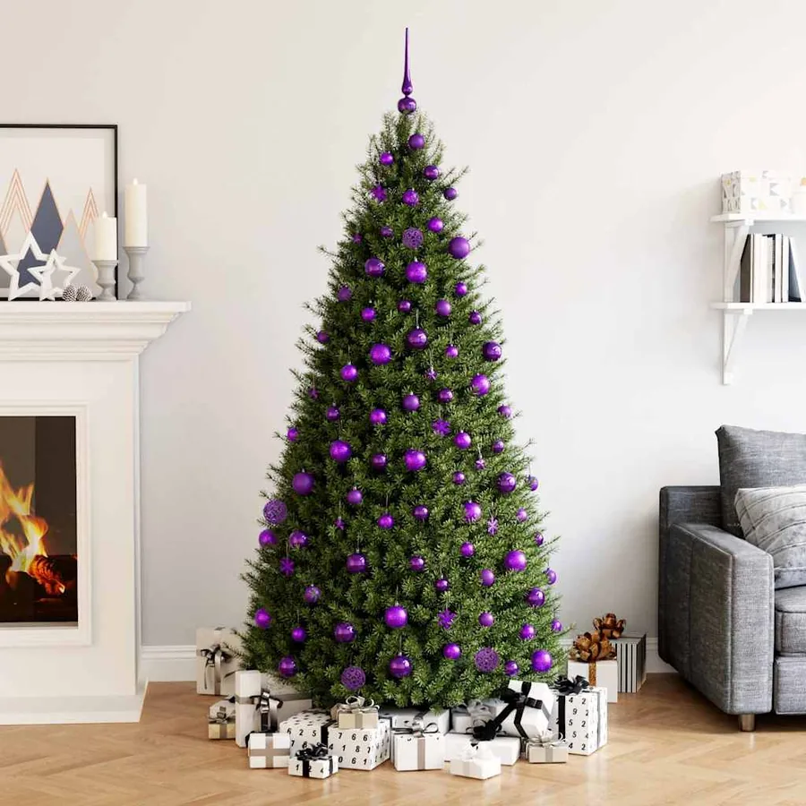 Ensemble de boules de Noël 111 pièces violet polystyrène
