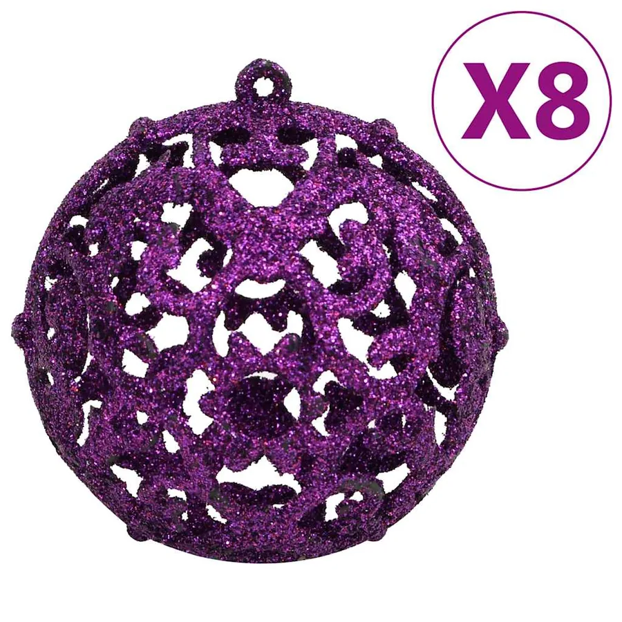 Ensemble de boules de Noël 111 pièces violet polystyrène - 4