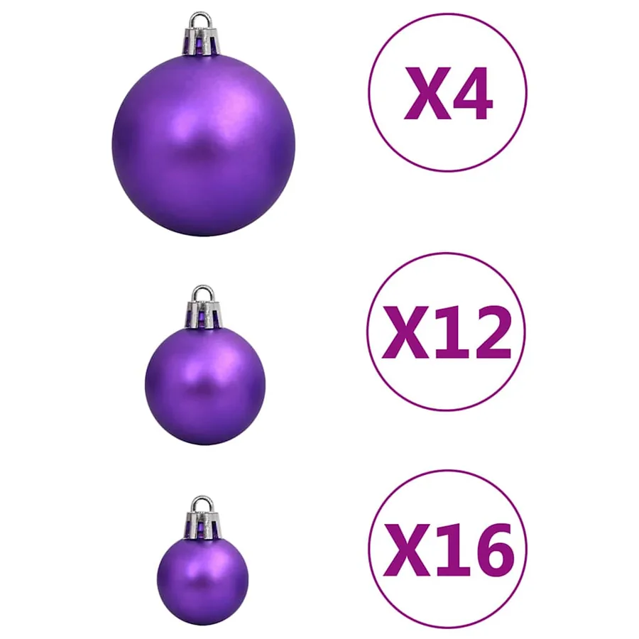 Ensemble de boules de Noël 111 pièces violet polystyrène - 5