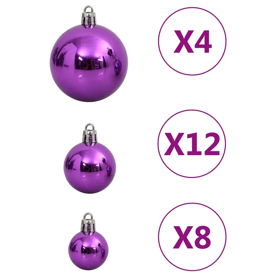 Ensemble de boules de Noël 111 pièces violet polystyrène - 6