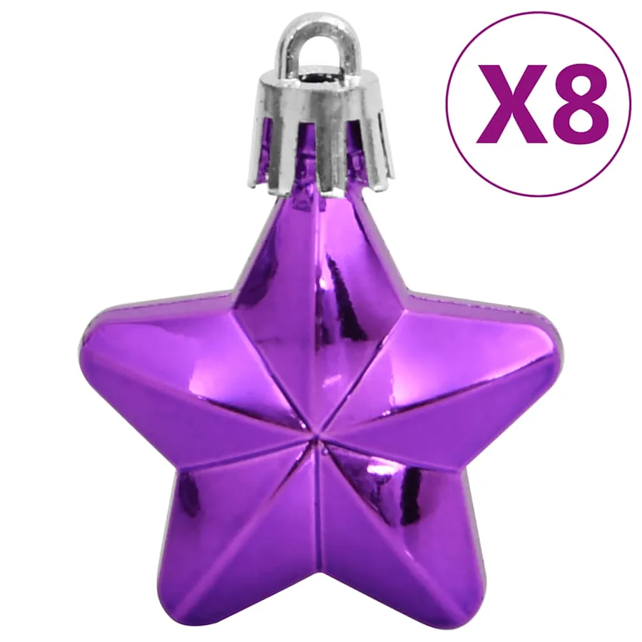 Ensemble de boules de Noël 111 pièces violet polystyrène - 8