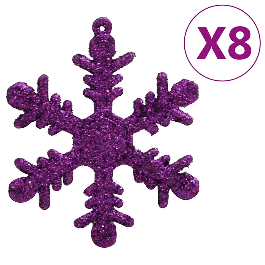 Ensemble de boules de Noël 111 pièces violet polystyrène - 9