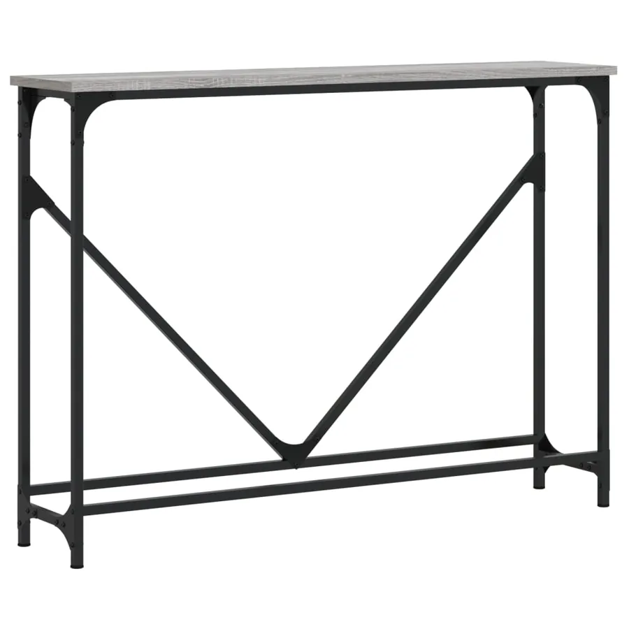 Table console sonoma gris 102x22,5x75 cm bois d'ingénierie - 2