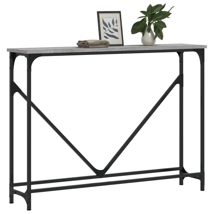 Table console sonoma gris 102x22,5x75 cm bois d'ingénierie - 3