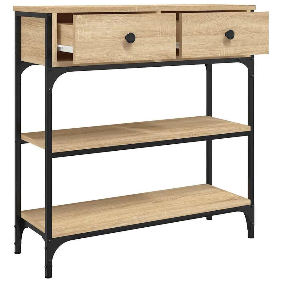 Table console chêne sonoma 72,5x25x75 cm bois d'ingénierie - 5