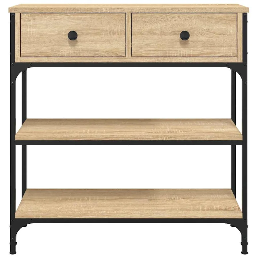 Table console chêne sonoma 72,5x25x75 cm bois d'ingénierie - 6