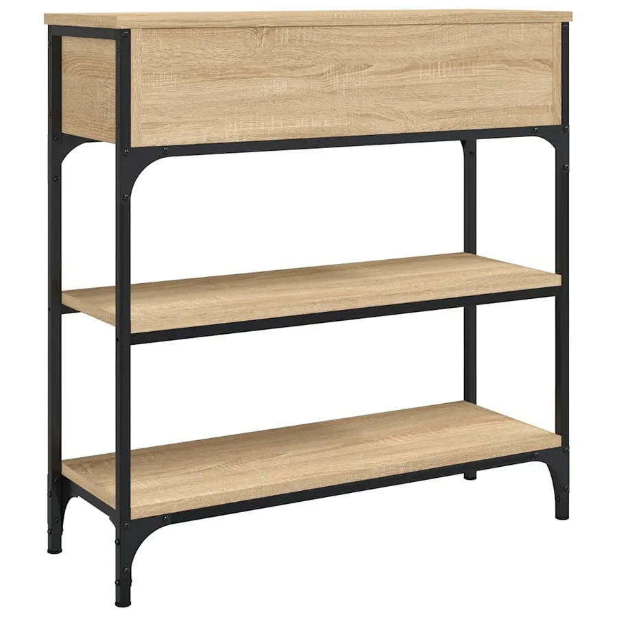 Table console chêne sonoma 72,5x25x75 cm bois d'ingénierie - 8