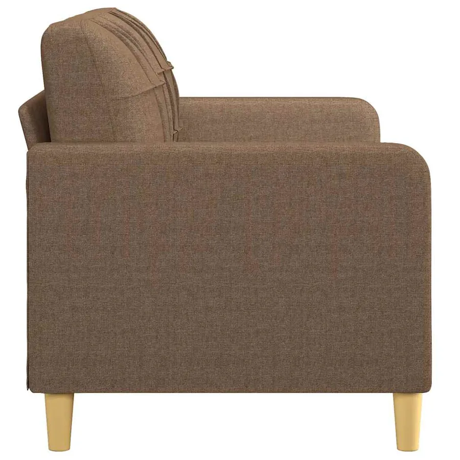Canapé à 2 places Marron 140 cm Tissu - 4