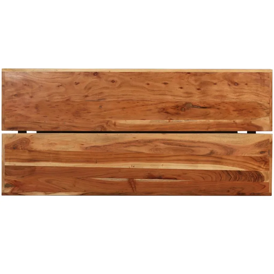 Ensemble de bar 7 pcs Bois d'acacia solide et cuir véritable - 6
