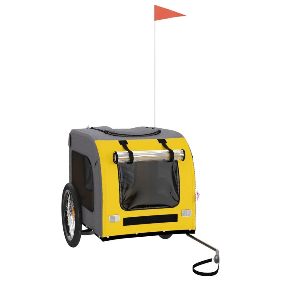 Remorque de vélo pour animaux de compagnie jaune et gris - 2