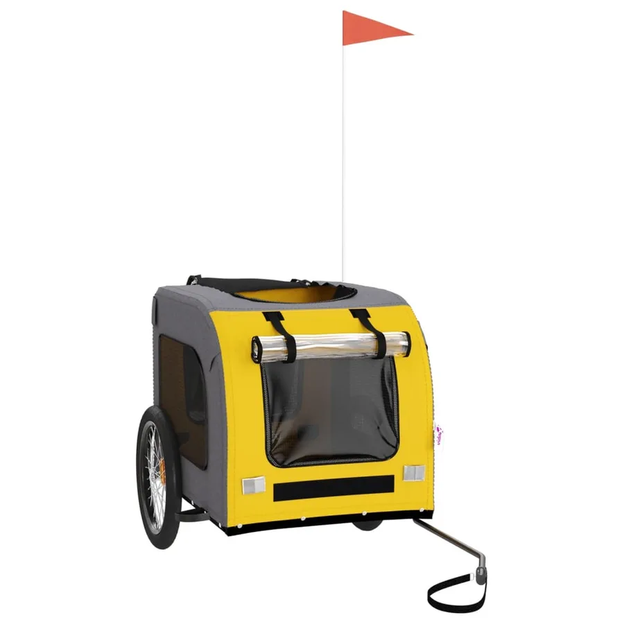 Remorque de vélo pour animaux de compagnie jaune et gris - 3
