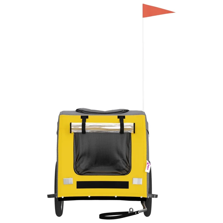 Remorque de vélo pour animaux de compagnie jaune et gris - 4