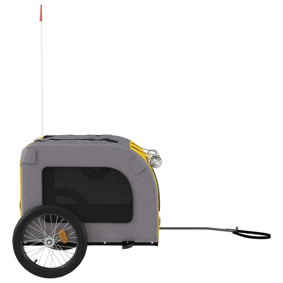 Remorque de vélo pour animaux de compagnie jaune et gris - 6