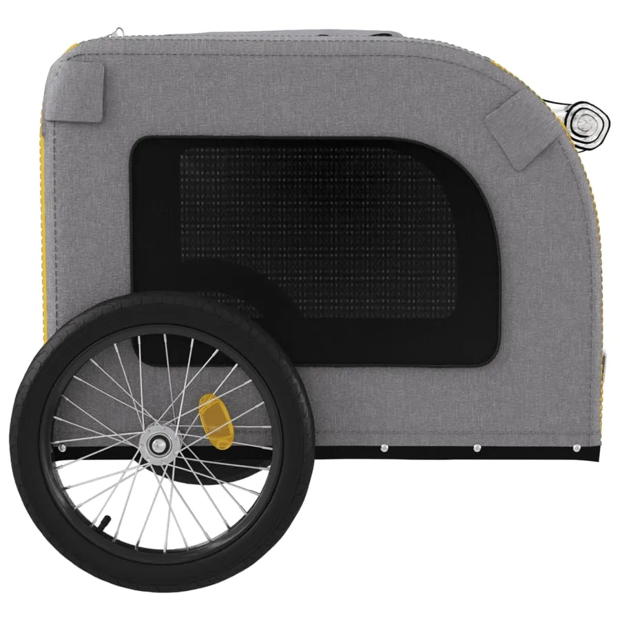 Remorque de vélo pour animaux de compagnie jaune et gris - 7
