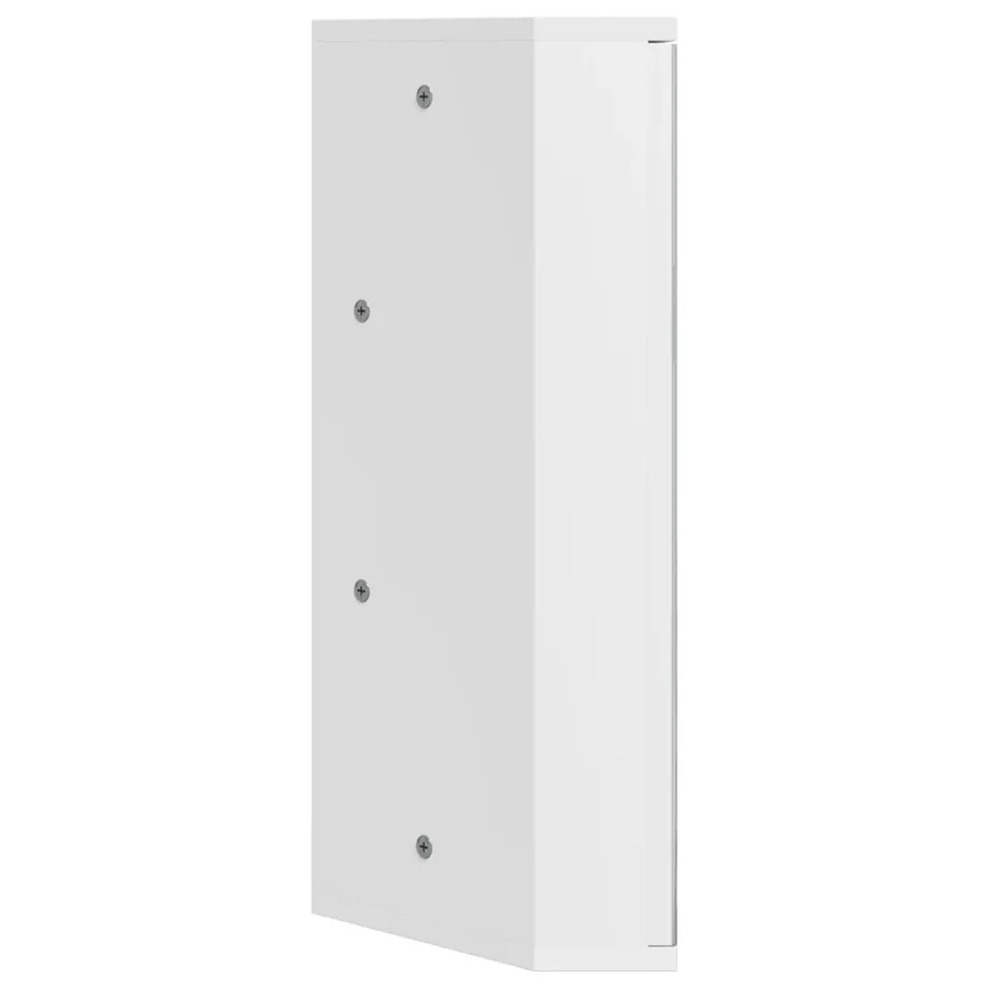 Armoire de bain à miroir d'angle blanc 30x24x60 cm - 5