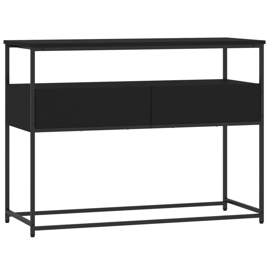 Table console noir 100x40x75 cm bois d'ingénierie - 2