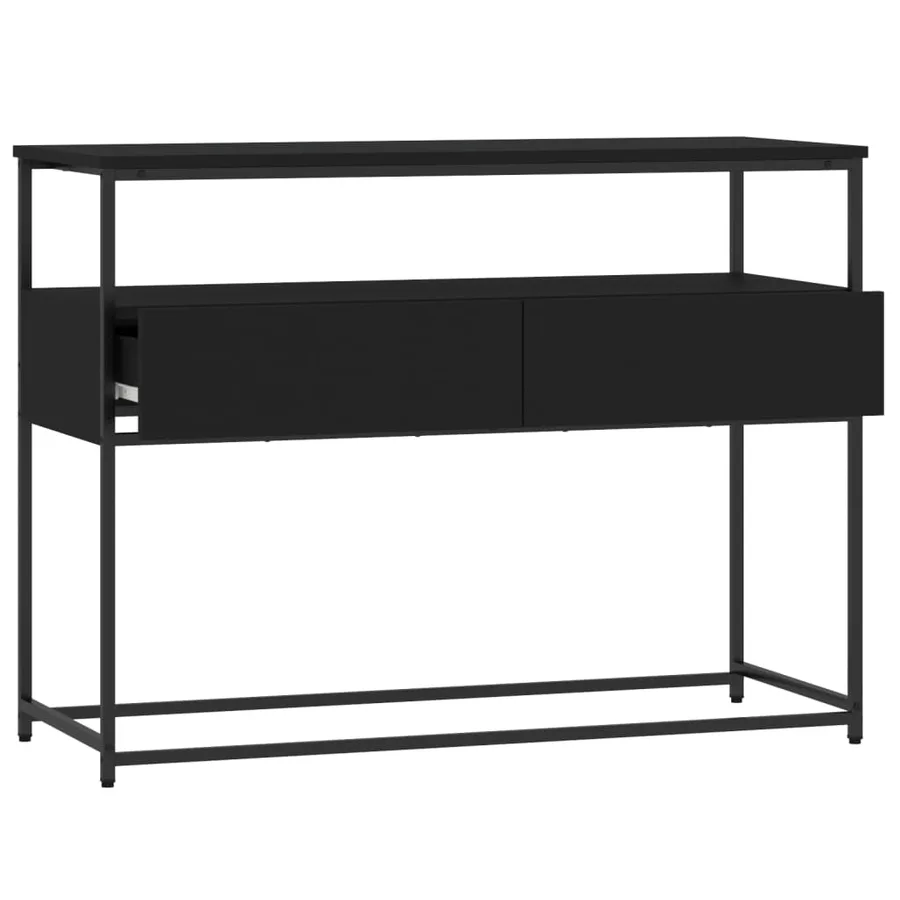 Table console noir 100x40x75 cm bois d'ingénierie - 5