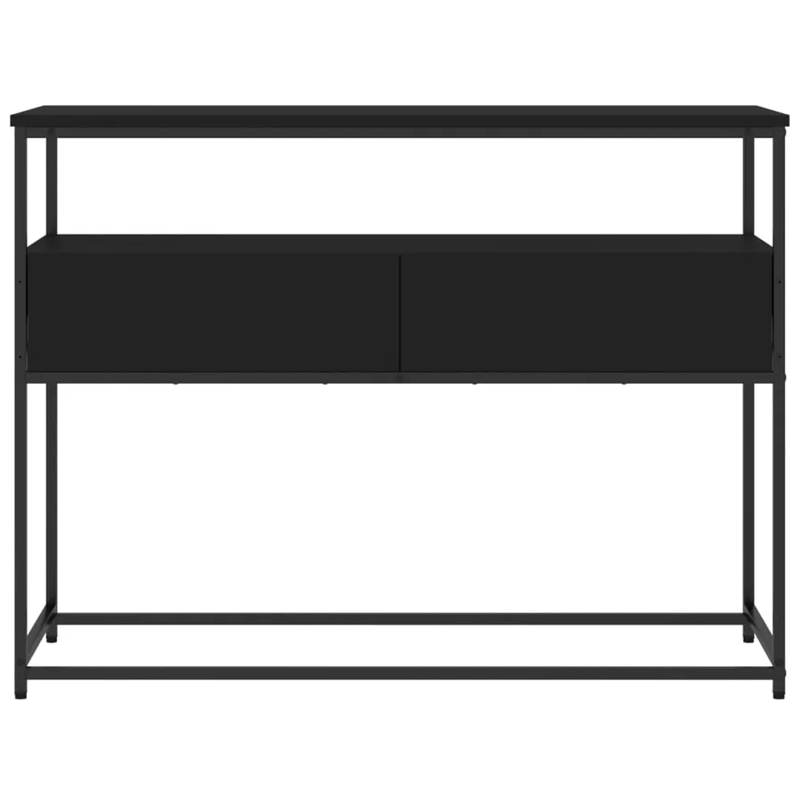 Table console noir 100x40x75 cm bois d'ingénierie - 6