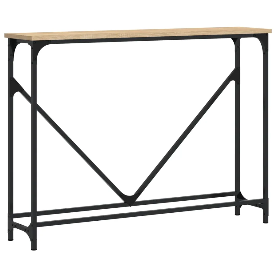 Table console chêne sonoma 102x22,5x75 cm bois d'ingénierie - 2