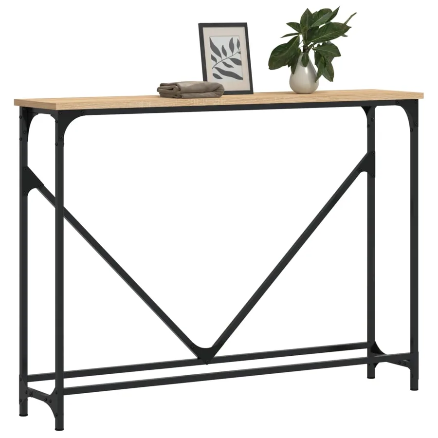 Table console chêne sonoma 102x22,5x75 cm bois d'ingénierie - 3