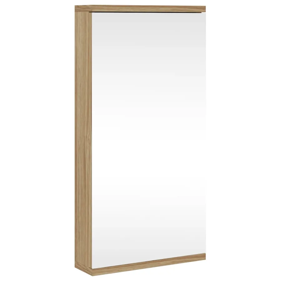 Armoire de bain à miroir d'angle chêne 30x24x60 cm - 2