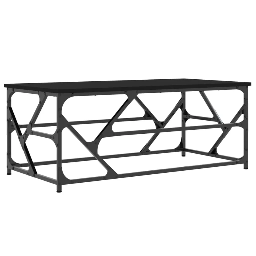 Table basse Noir 100x50x40 cm Bois d'ingénierie - 2