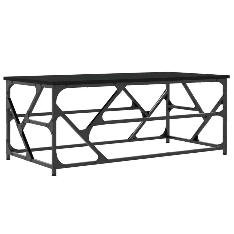 Table basse Noir 100x50x40 cm Bois d'ingénierie - 6