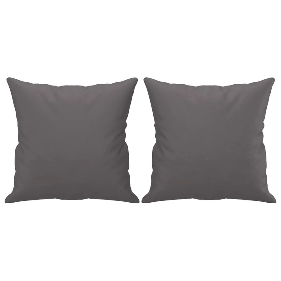 Ensemble de canapés 3 pcs avec coussins gris similicuir - 6