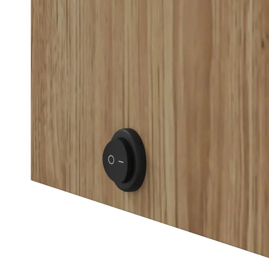 Armoire de salle de bain à miroir avec LED chêne 45x13x52 cm - 10