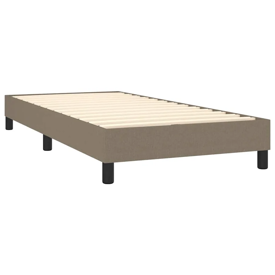 Sommier à lattes de lit avec matelas Taupe 100x200 cm Tissu - 4