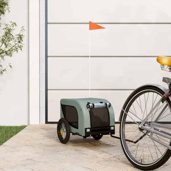 Remorque de vélo pour animaux de compagnie gris et noir