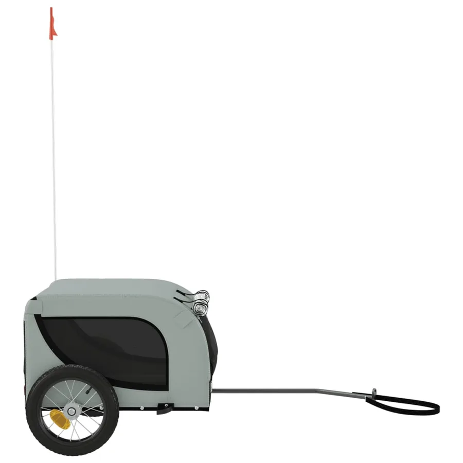 Remorque de vélo pour animaux de compagnie gris et noir - 5