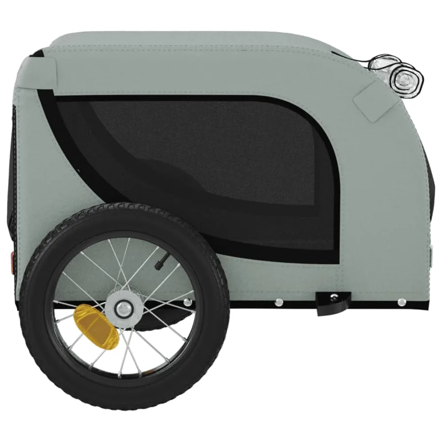 Remorque de vélo pour animaux de compagnie gris et noir - 6