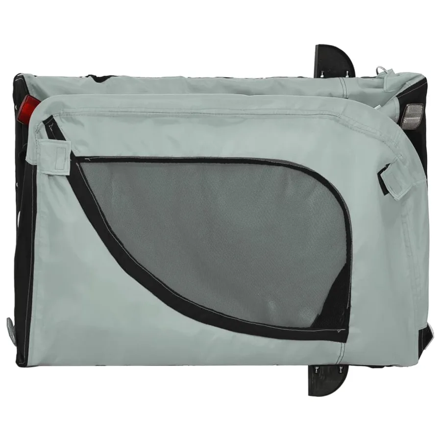 Remorque de vélo pour animaux de compagnie gris et noir - 8