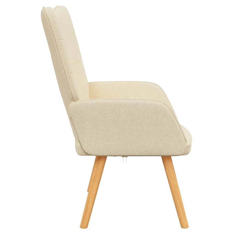 Chaise de relaxation Crème Tissu - 4