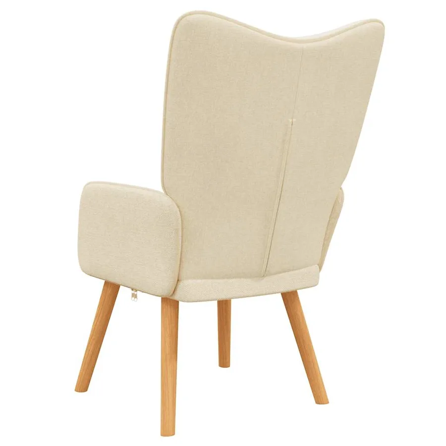 Chaise de relaxation Crème Tissu - 5