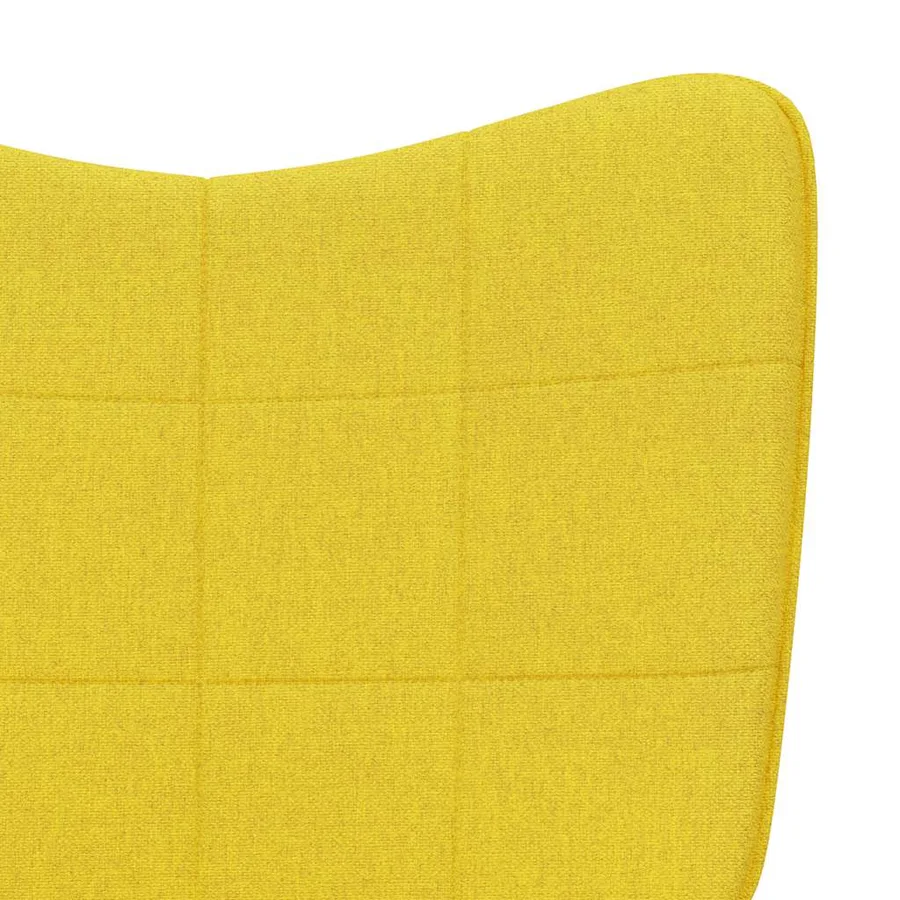 Chaise à bascule avec tabouret Jaune moutarde Tissu - 7