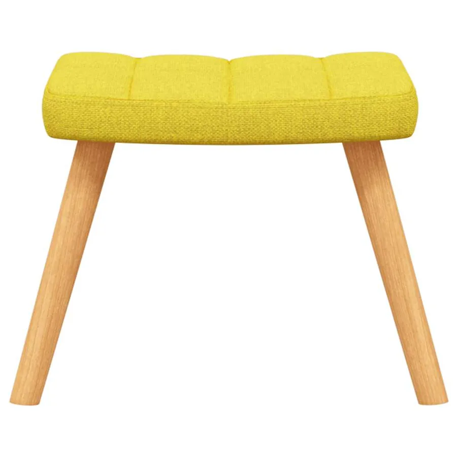 Chaise à bascule avec tabouret Jaune moutarde Tissu - 9